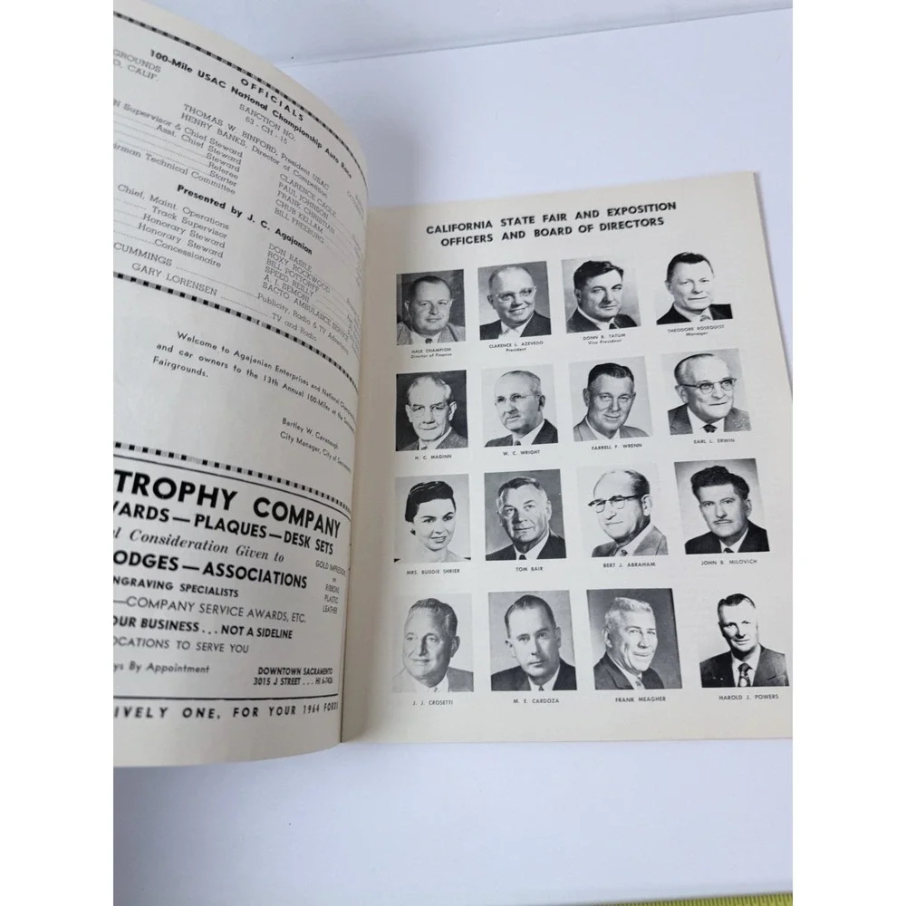1963 Big Car 100 Mile National Championship Race Program Sacramento 13th Annual